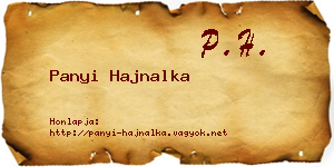 Panyi Hajnalka névjegykártya